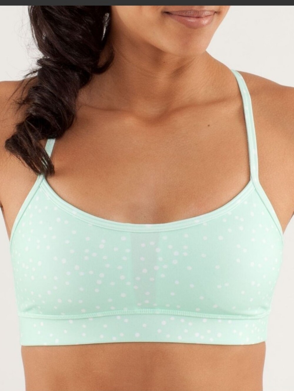 Lululemon Flow Y Bra Iv Petit Dot Fresh Teal / Fresh Teal